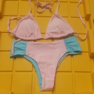 Pastel Pink and Blue Bikini Set